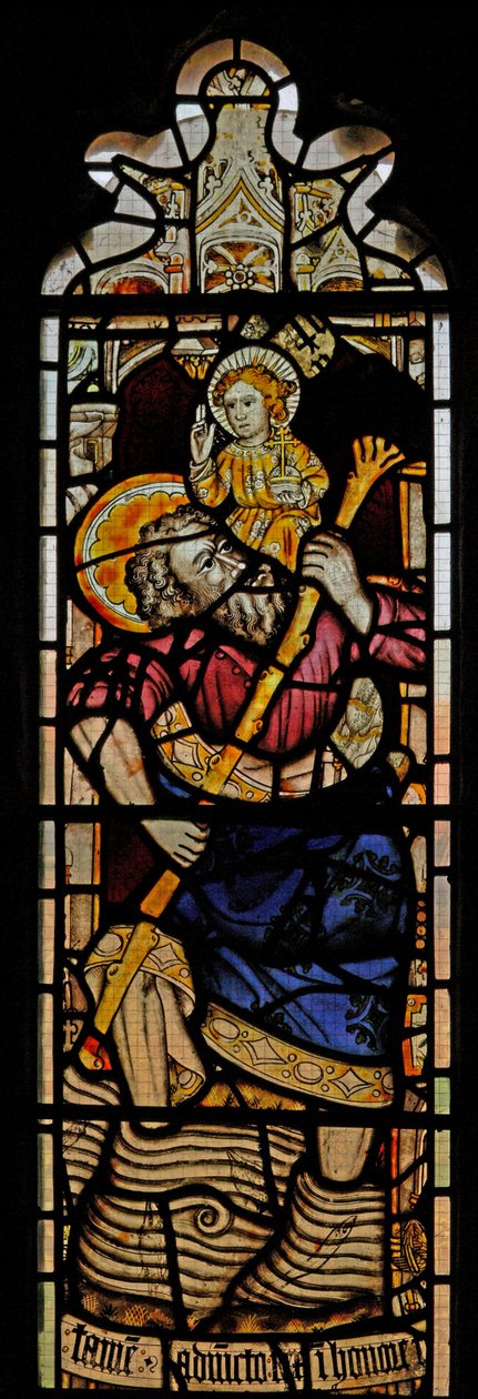 Window Ew som viser St Christopher av English School