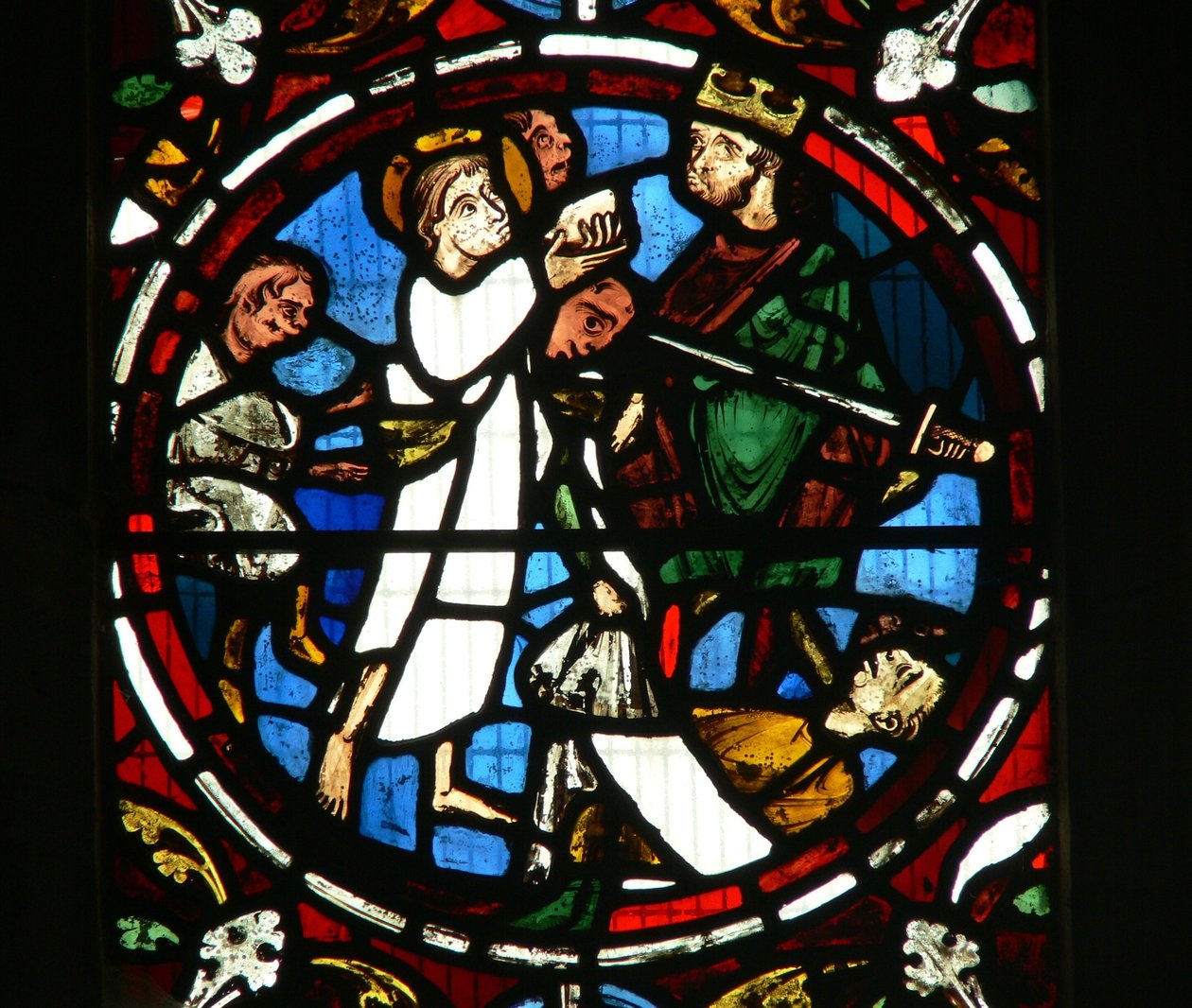 Window Ew som viser en scene fra legenden om St John: helgenen og den forgiftede koppen av English School