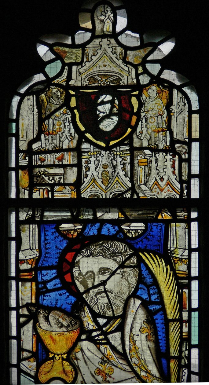 Window Ew som viser armene til John Kempe eller nevøen hans Thomas Kempe av English School