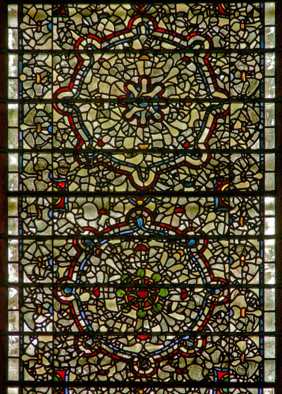 Window Five-Sisters som viser grisaille av English School