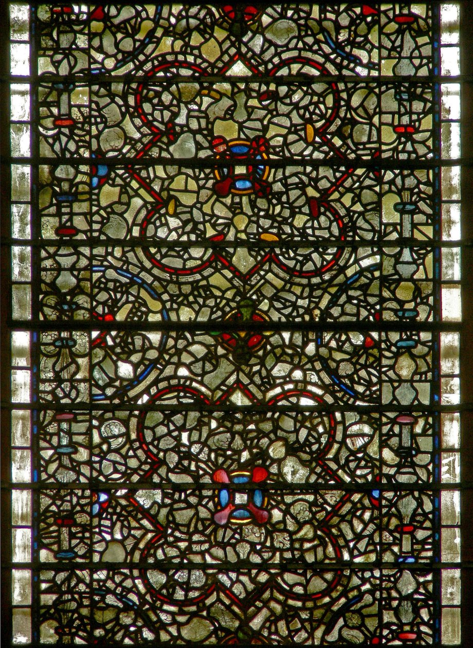 Window Five-Sisters som viser grisaille av English School
