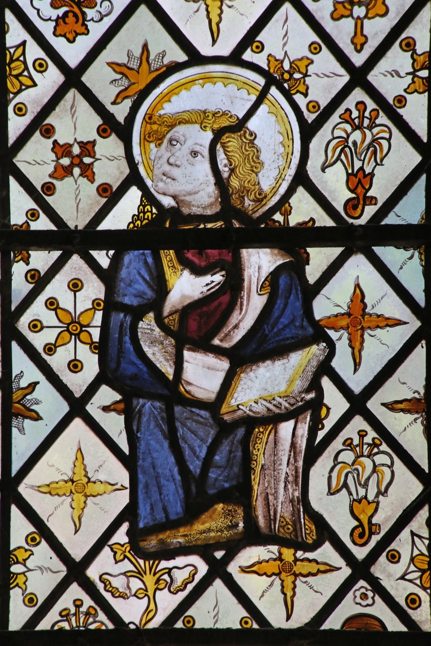 Window St Nectan Chapel Ew som viser St John fra en korsfestelsesscene av English School