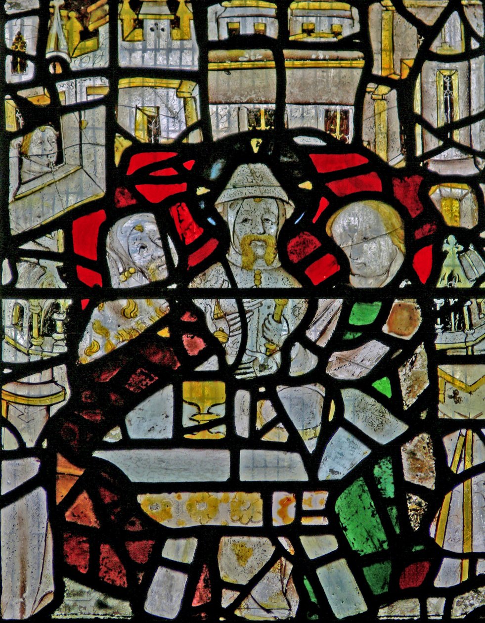 Window Ww som viser en oppstandelsesscene: kveldsmaten i Emmaus av English School