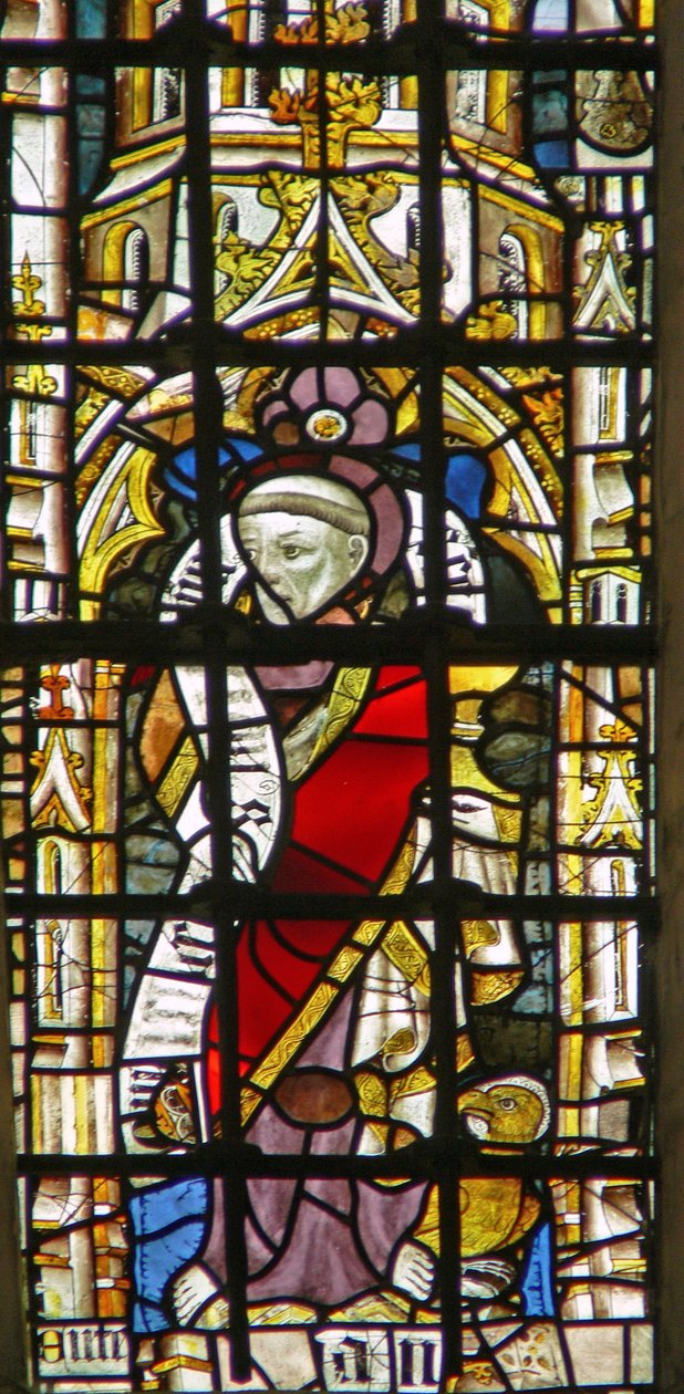 Window Ww som viser en fragmentarisk figur av English School
