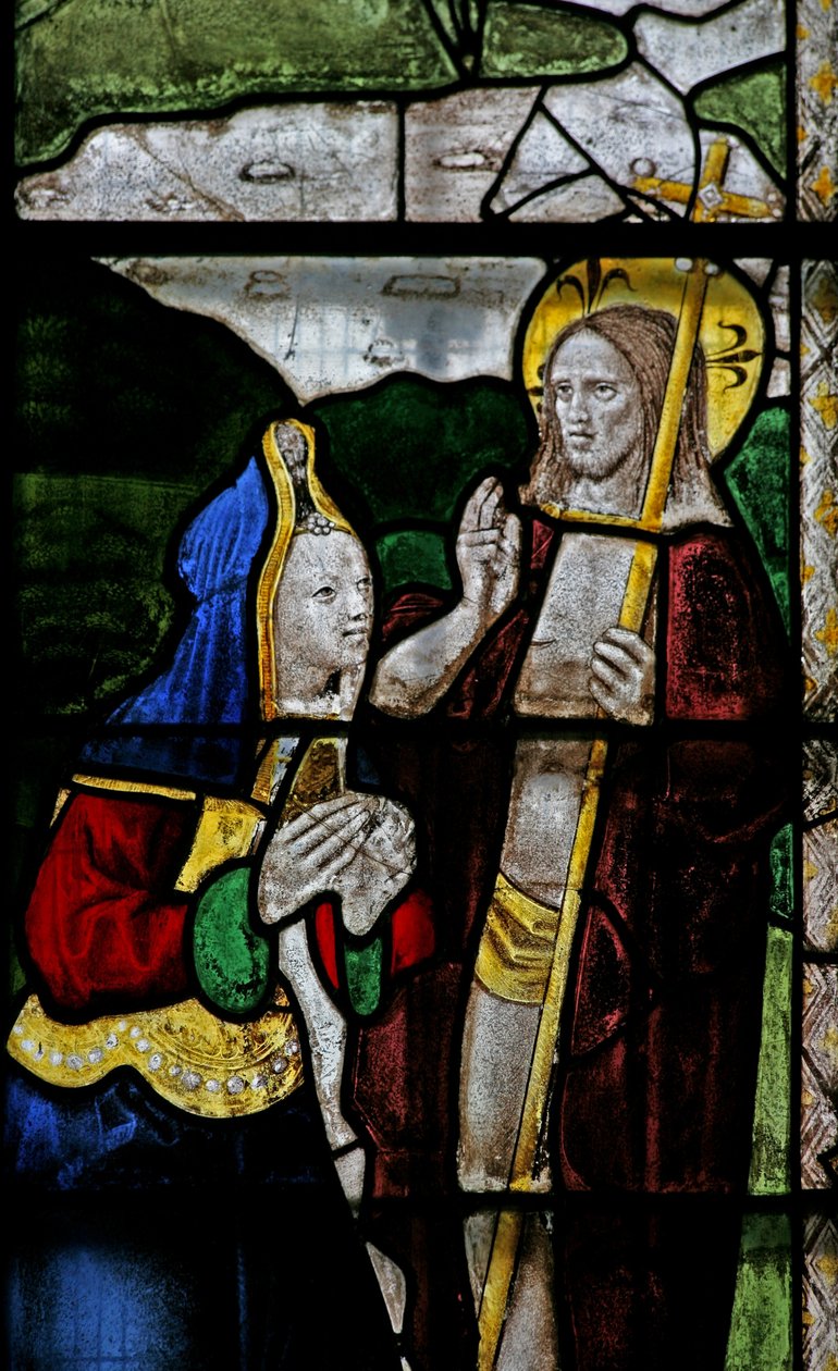 Vindu s3 som viser en oppstandelsesscene: Noli Me Tangere av English School