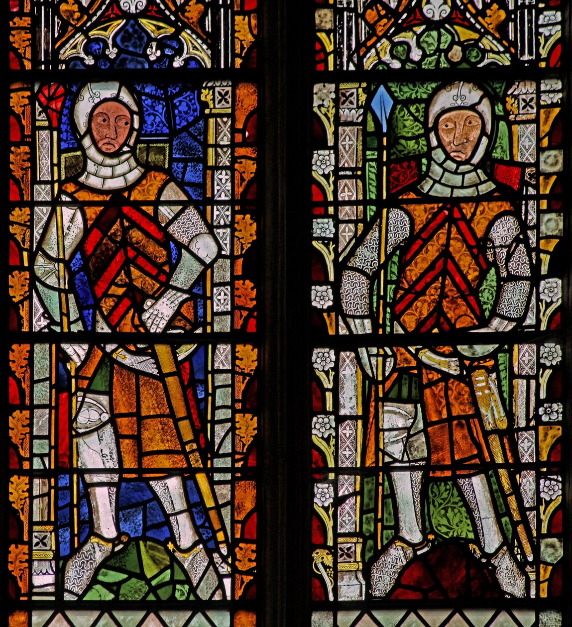 Vindu s4 som viser William Lord de la Zouche og Gilbert I de Clare av English School