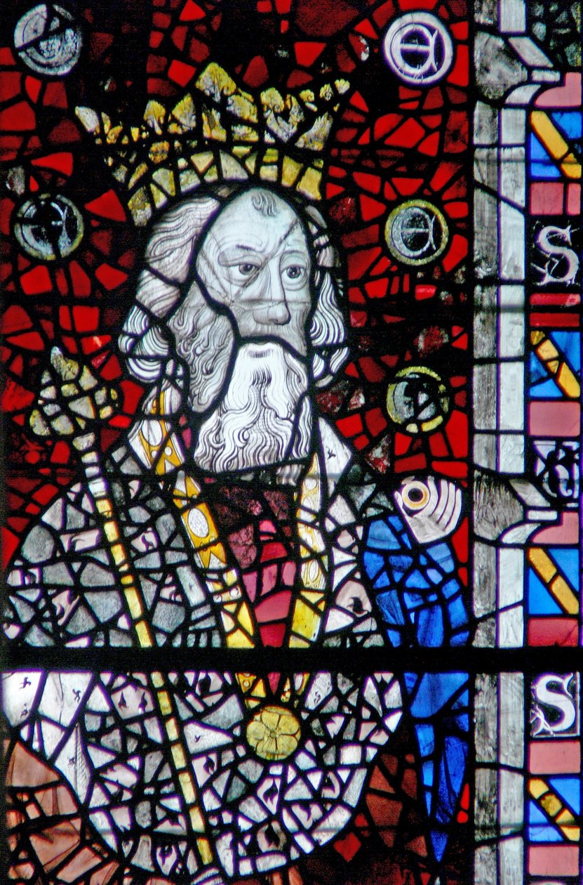 Vindu w4 som viser St Edward the Confessor av English School