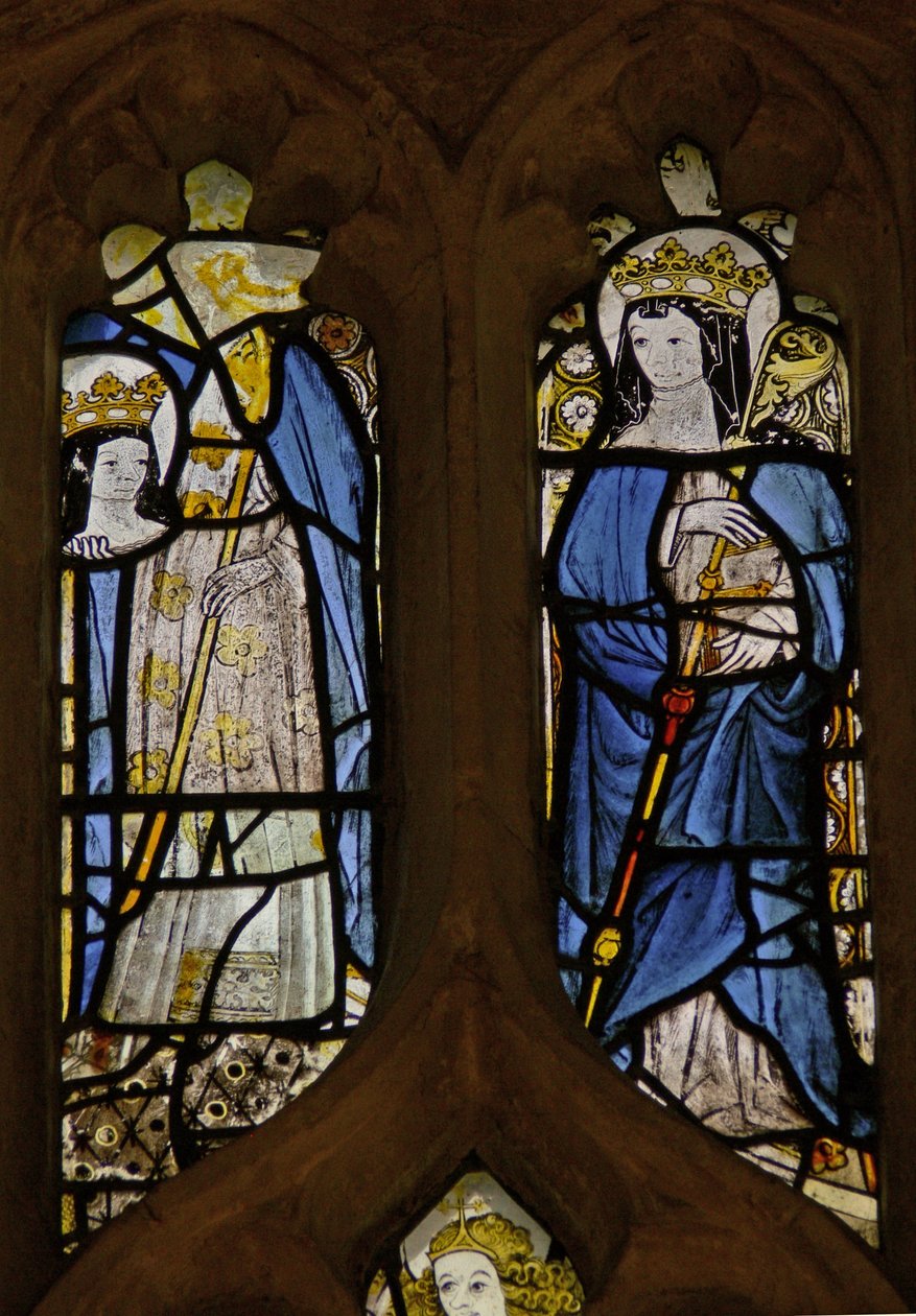 Vindu w4 som viser St Osith? og St Etheldreda ? av English School