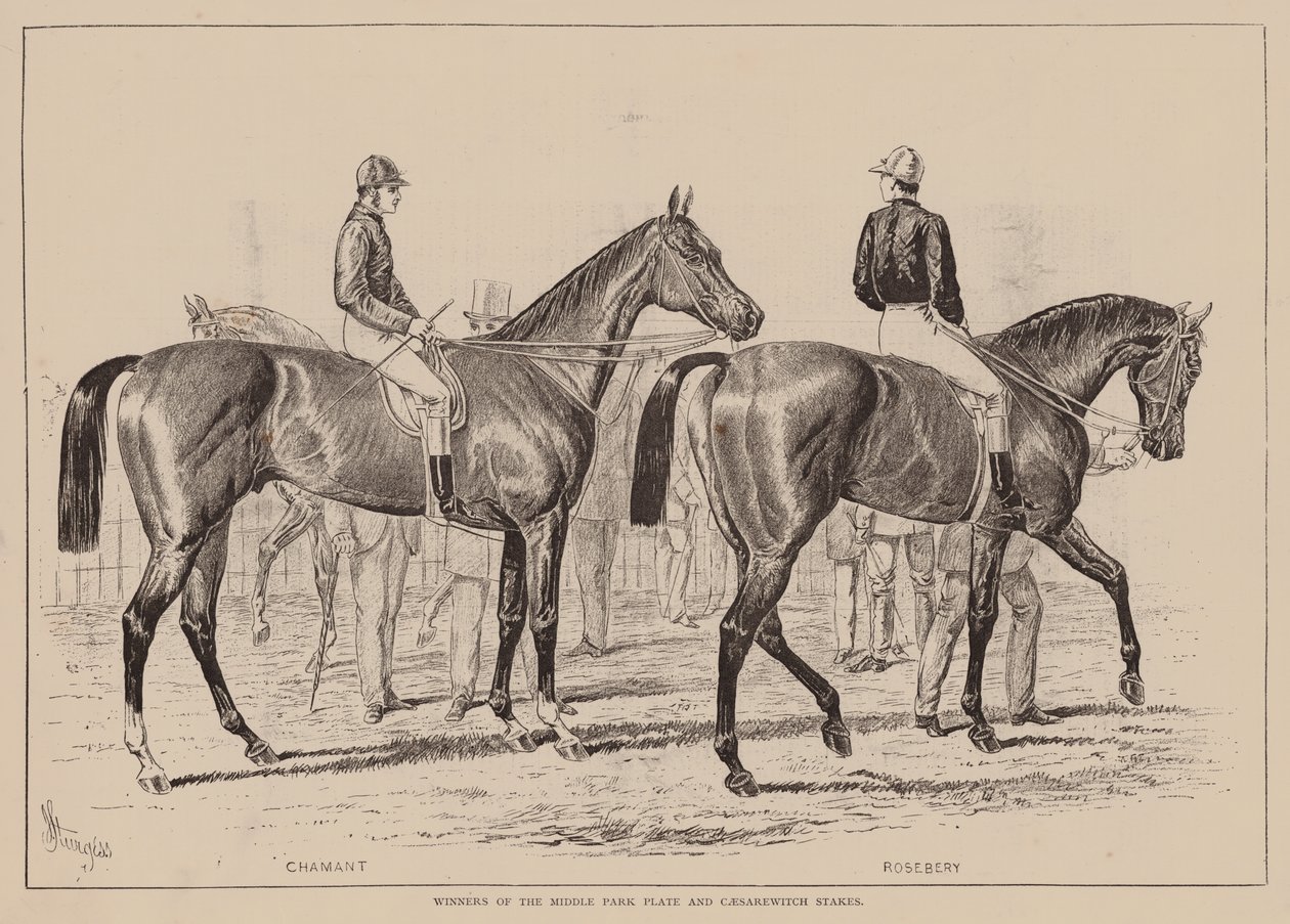 Vinnere av Middle Park Plate og Caesarewitch Stakes (gravering) av English School