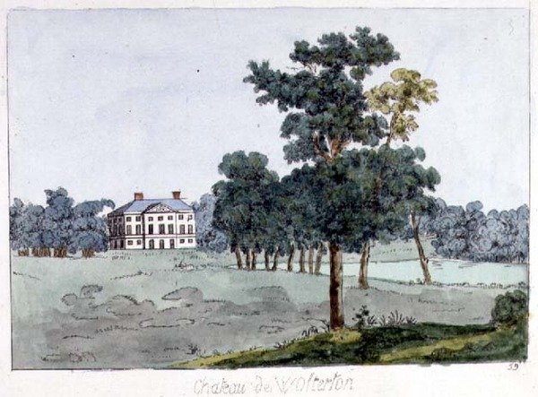 Wolterton Hall, Norfolk, hjemmet til Walpoles, illustrasjon fra William Watts 