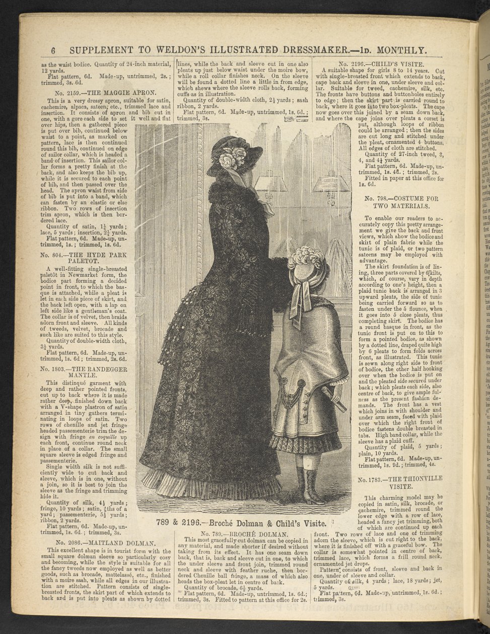 Kvinne og barn. Supplement. Weldon's Illustrated Dressmaker : (Weldons Illustrated Dressmaker and Milliner.). 1880 av English School