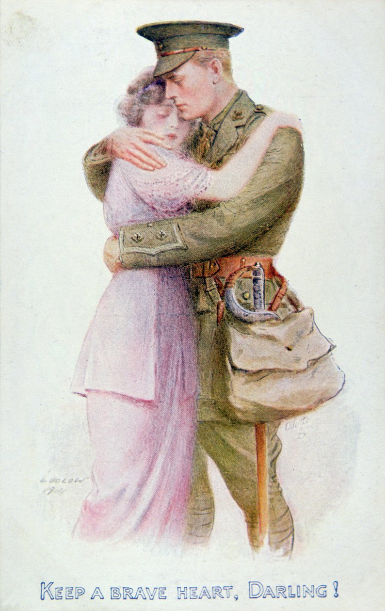 Postkort fra første verdenskrig, ca. 1914-18 (litho i farge) av English School