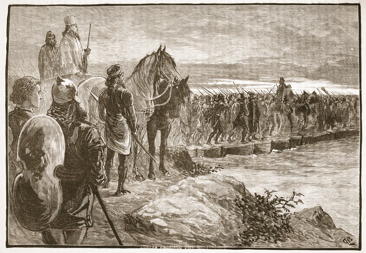 Xerxes krysser Hellespont av English School