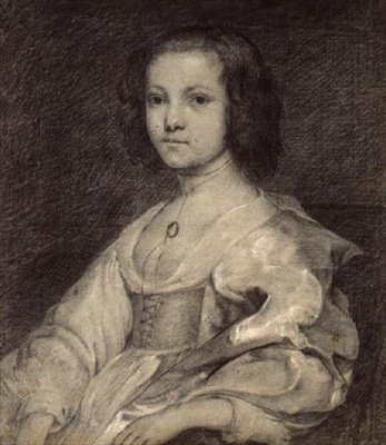Ung kvinne i kostyme, ca. 1630 av English School