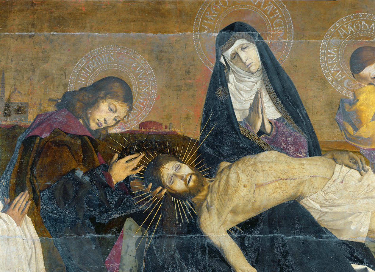 Avignon Pieta, 1450-60 (detalj av 244976) av Enguerrand Quarton