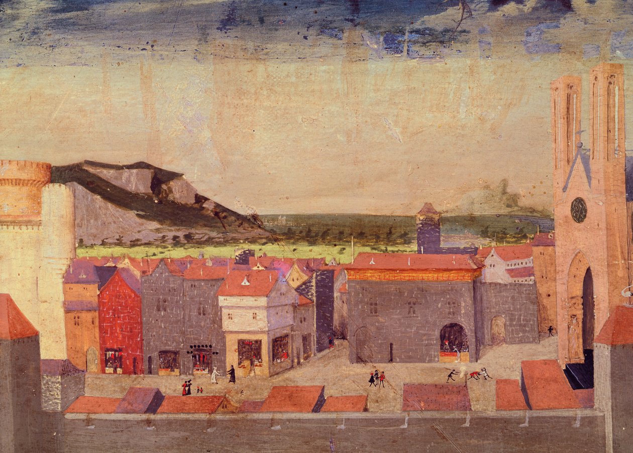 Chartreuse du Val de Bénédiction, det offentlige torget, detalj fra Jomfruens kroning, 1453-54 av Enguerrand Quarton