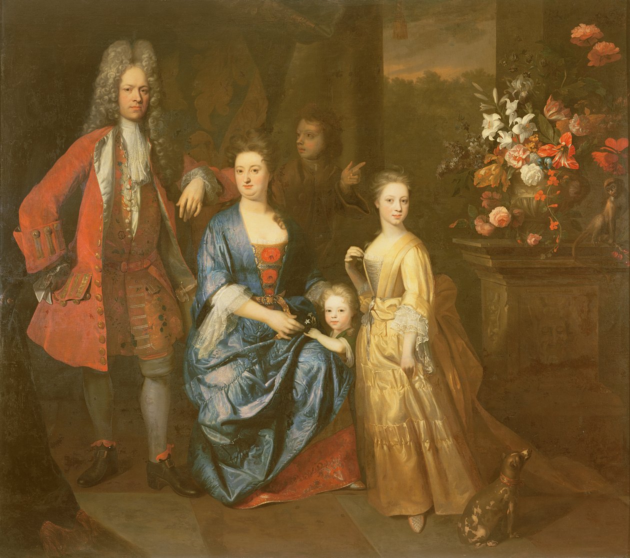 Oberst Andrew Bissett og hans familie, 1708 av Enoch Seeman
