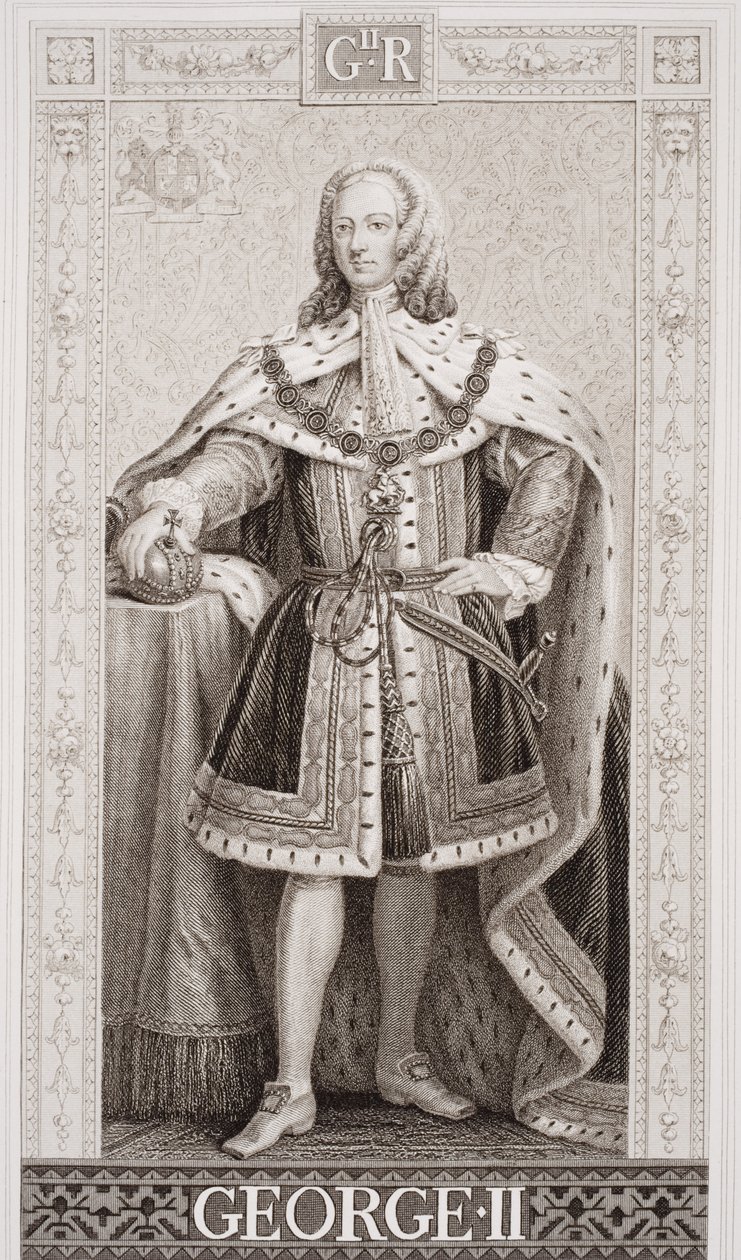 George II (1683-1760) fra `Illustrasjoner av engelsk og skotsk historie' bind II av Enoch Seeman