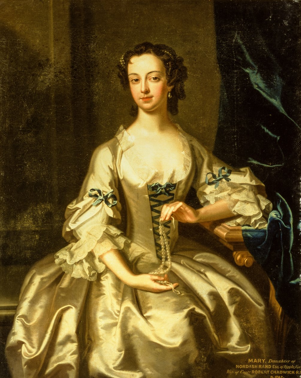 Portrait of Mary Rand by a Draped Curtain (oil on canvas)   1315183   no       norwegian Successfully Translated  Original: The Chapel Saint-Michel at LEstre Translat: The Chapel Saint-Michel at L