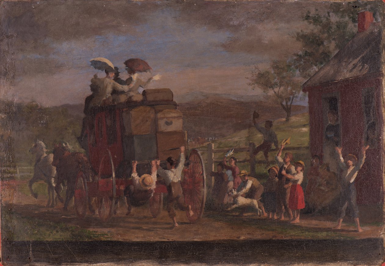 Studie for Pemigewasett-treneren, ca. 1880-89 av Enoch Wood Perry