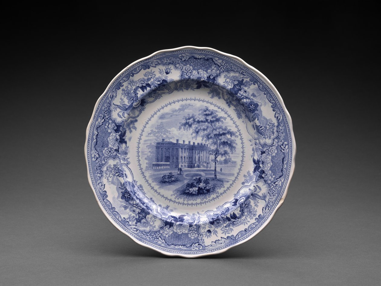 Plate, ca. 1831-46 (blyglasert keramikk med overføringstrykk) av Enoch Wood and Sons