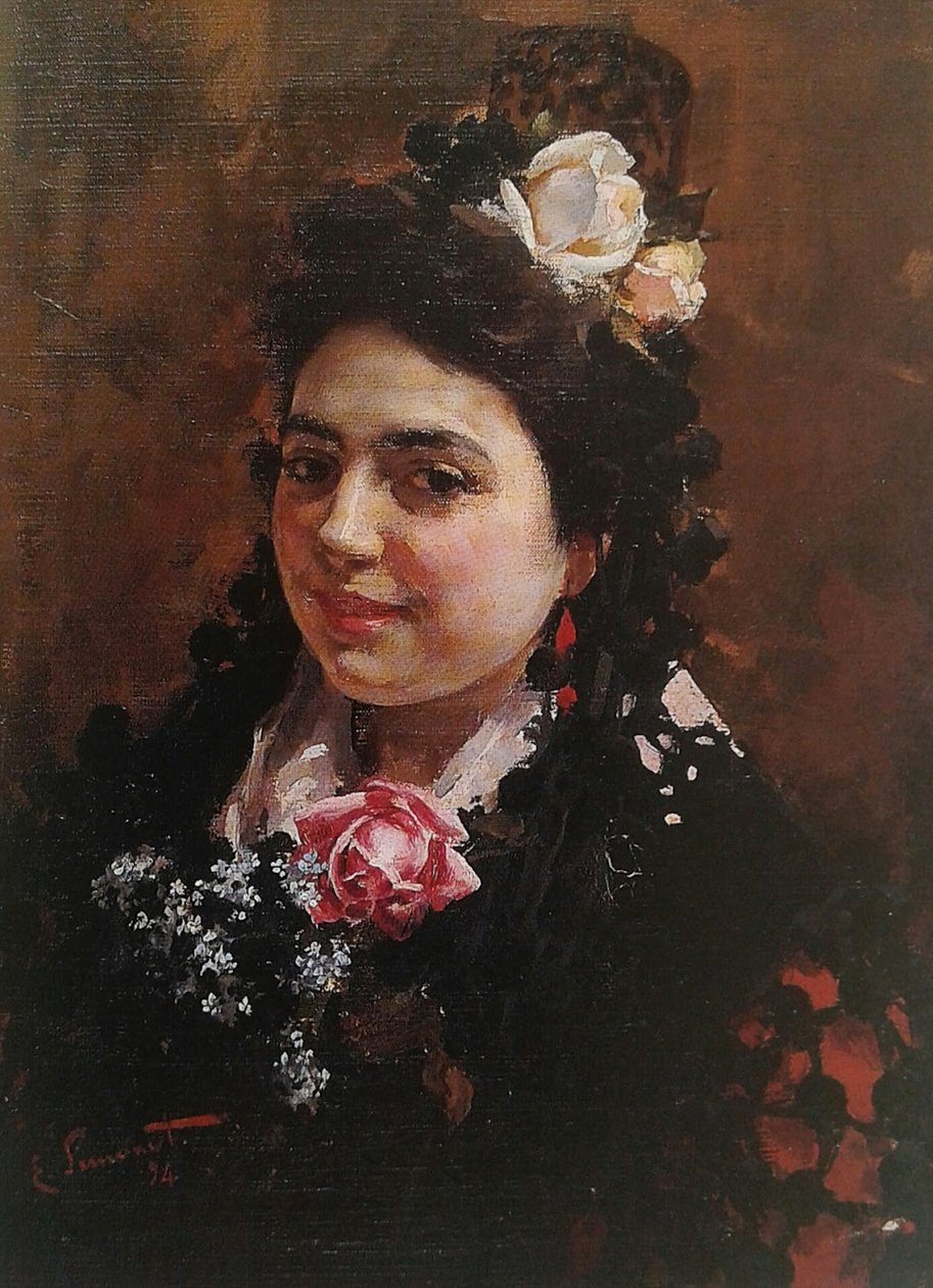 Portrett av Asuncion Castro, kona til maleren Portrett av Asuncion Castro, kona til maleren av Enrique Simonet