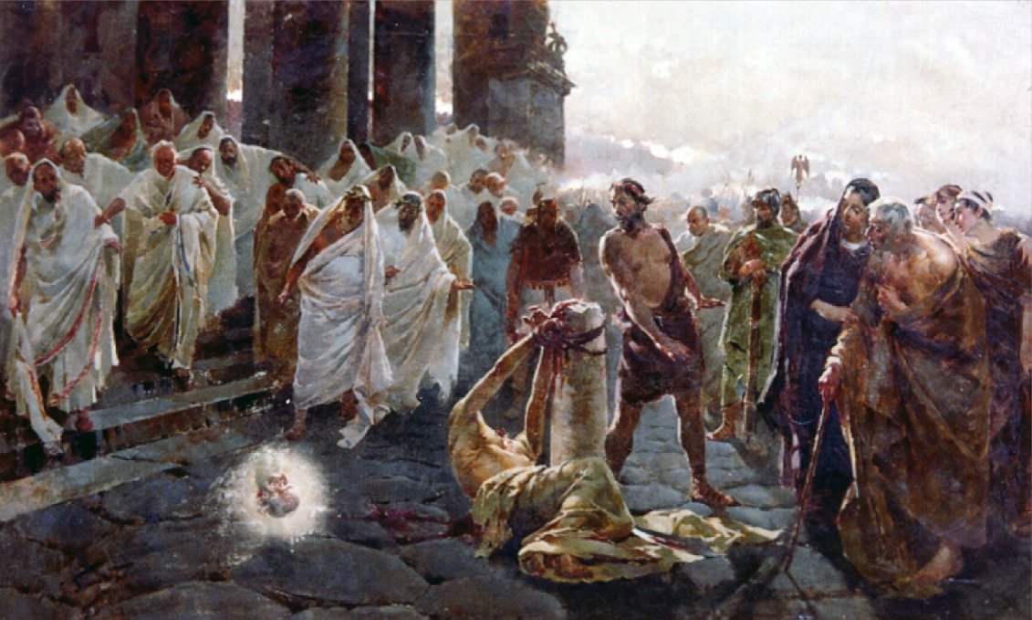 Skisse av The Headheading of Saint Paul av Enrique Simonet