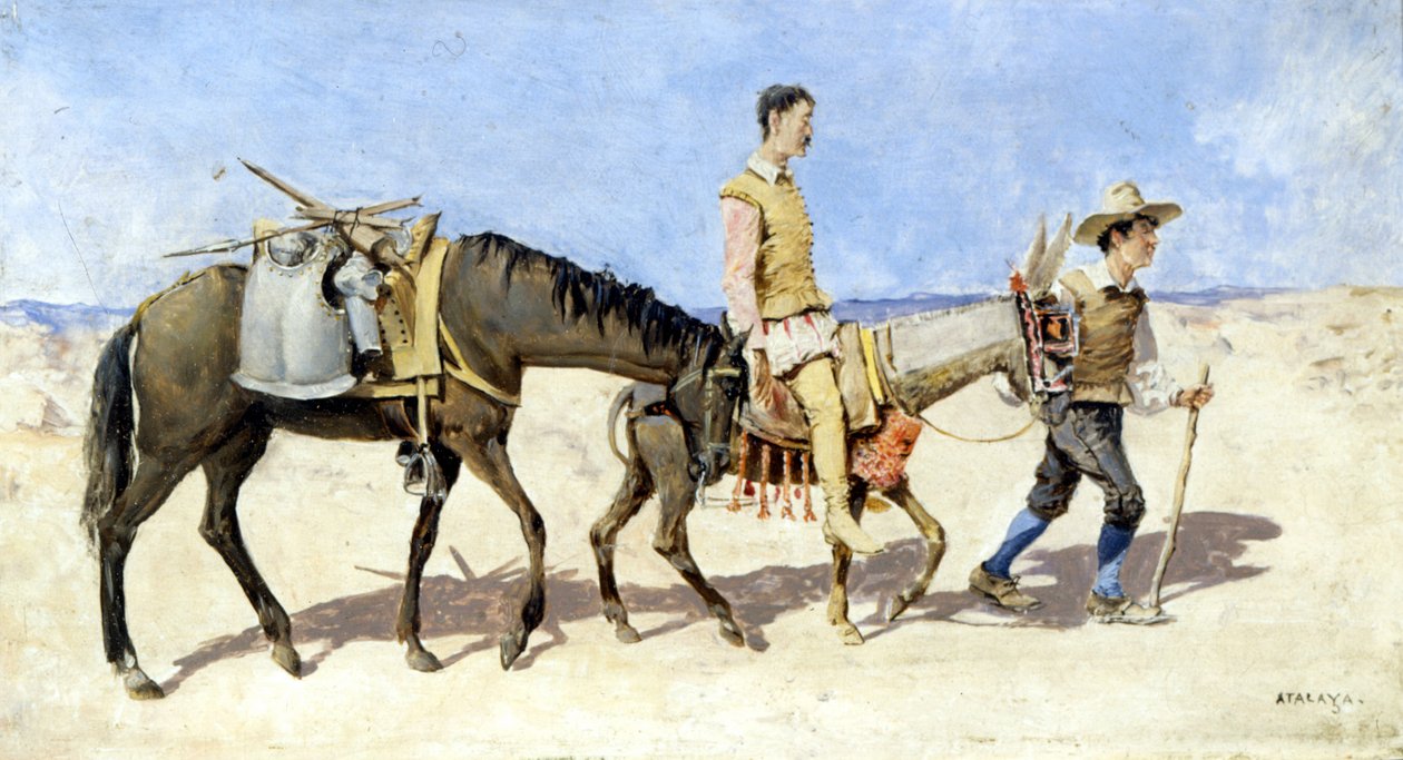 Don Quijote og Sancho Pança. Maleri av Atalaya. slutten av 1800-tallet. av Enrique Atalaya