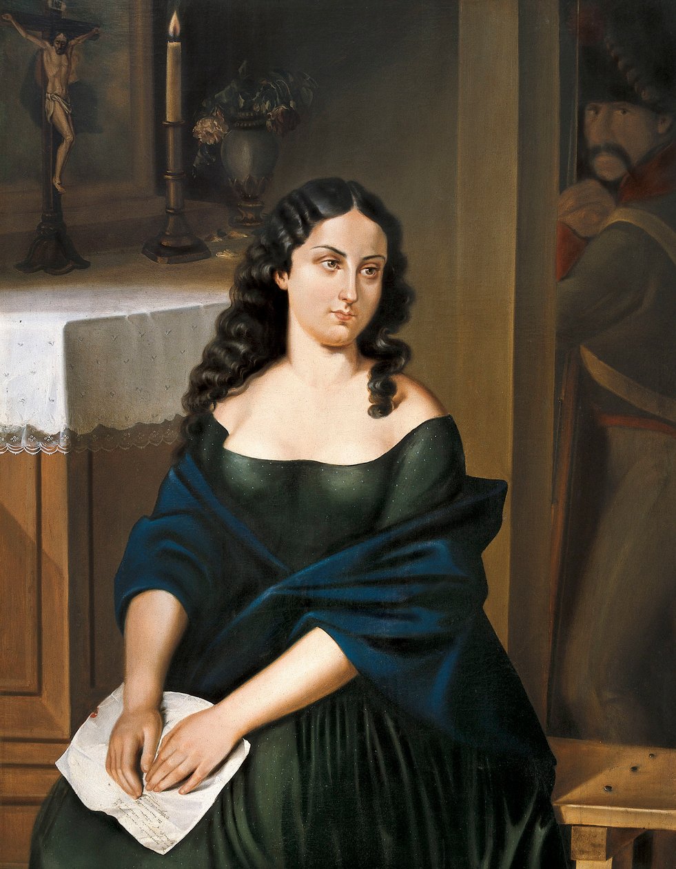 Portrett av Policarpa Salavarrieta (1795-1817), heltinne fra Colombias uavhengighet (maleri) av Epifanio Julián Garay Caicedo