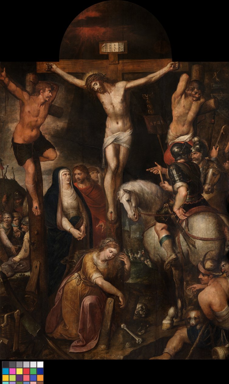 Korsfestelsen (olje på panel) av Erasmus Quellinus