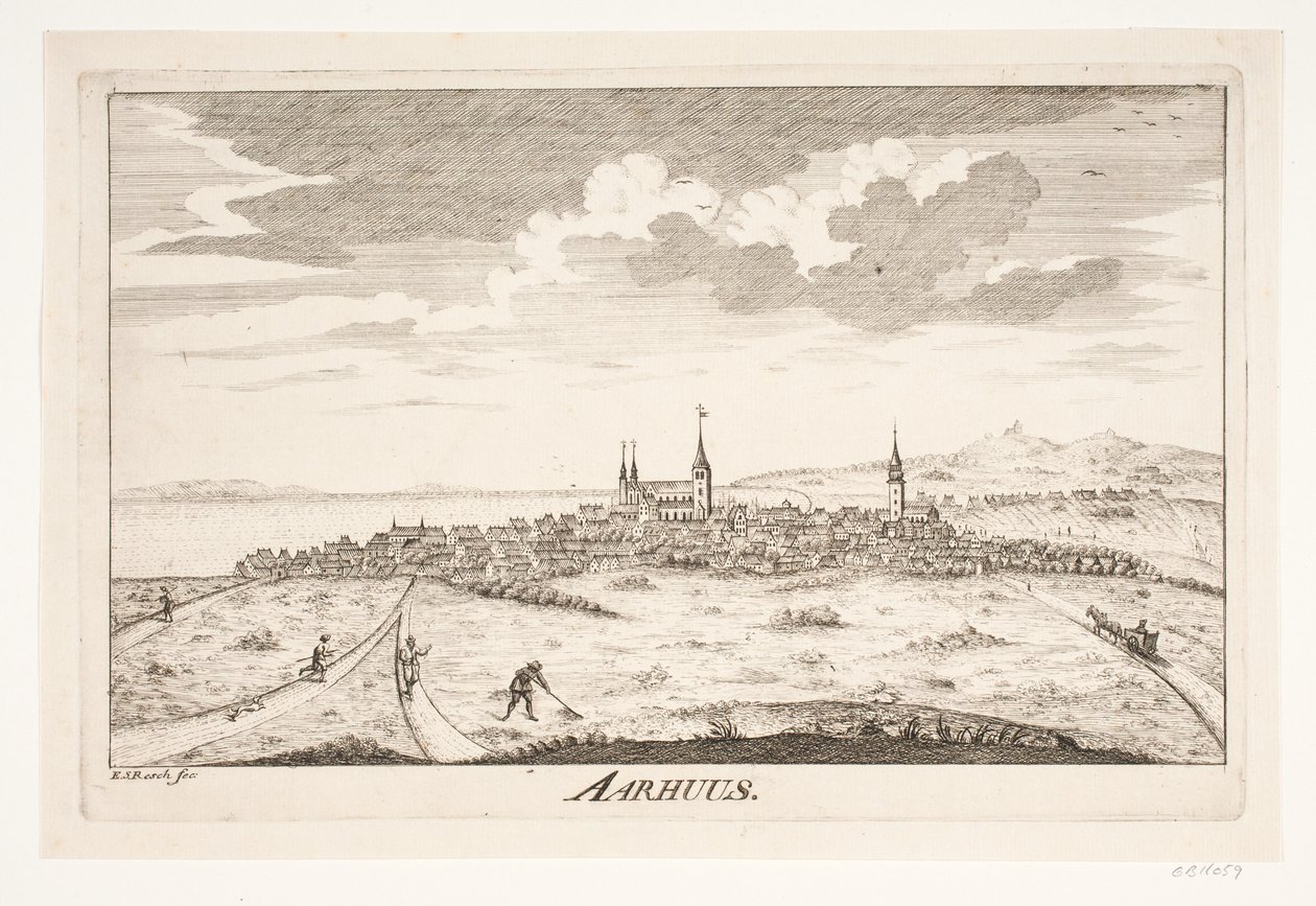 Prospekt av Aarhus av Erasmus Sigismund Resch