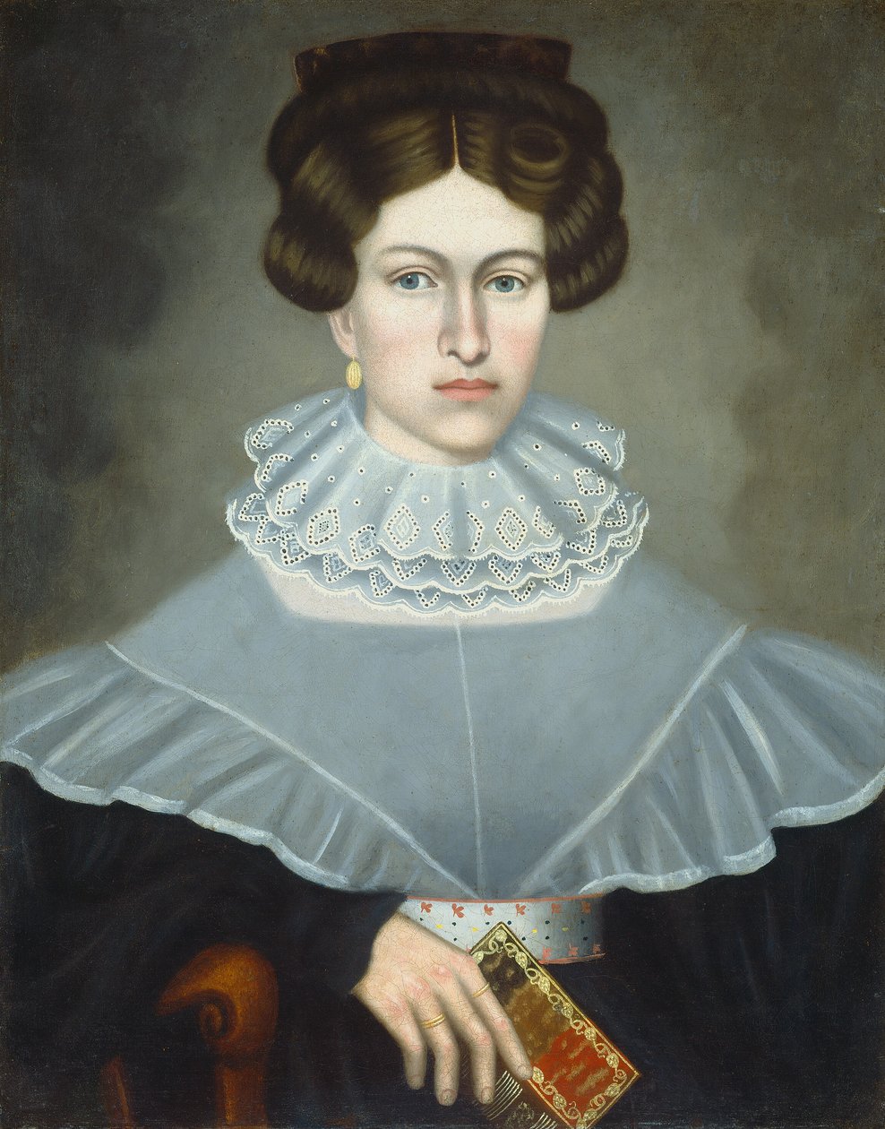Kvinne som holder en bok, ca. 1835. av Erastus Salisbury Field