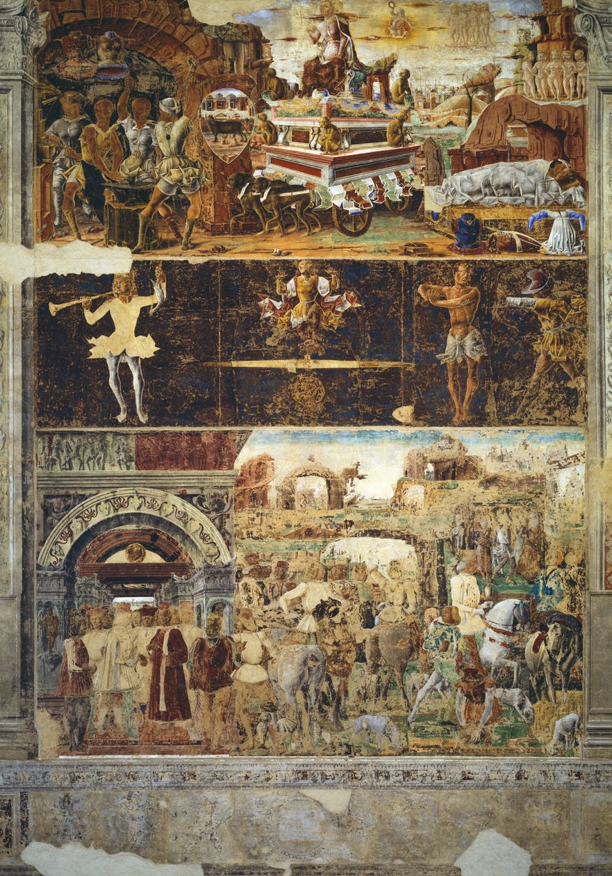 September måned: Vulkans triumf og vektens tegn, fra månedenes rom, 1467-70 av Ercole de Roberti