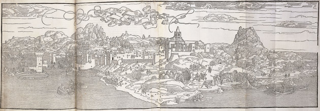 En panoramautsikt over Candia av Erhard Reuwich