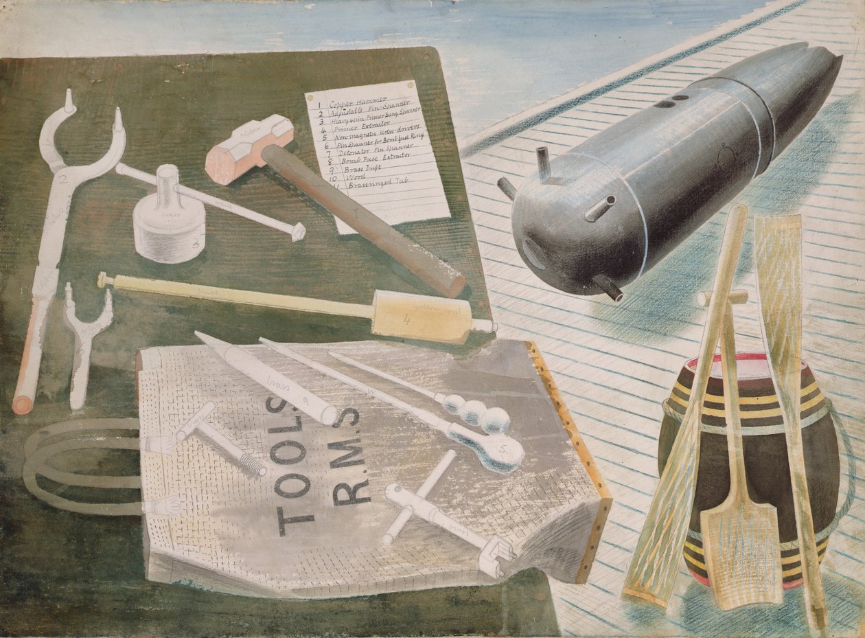 Bombeavhendingssett, ca. 1940 av Eric Ravilious