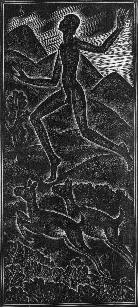 Fuge, min elskede for en sang med sanger (I min flytur syng sanger av sangere for min glede) av Eric Gill