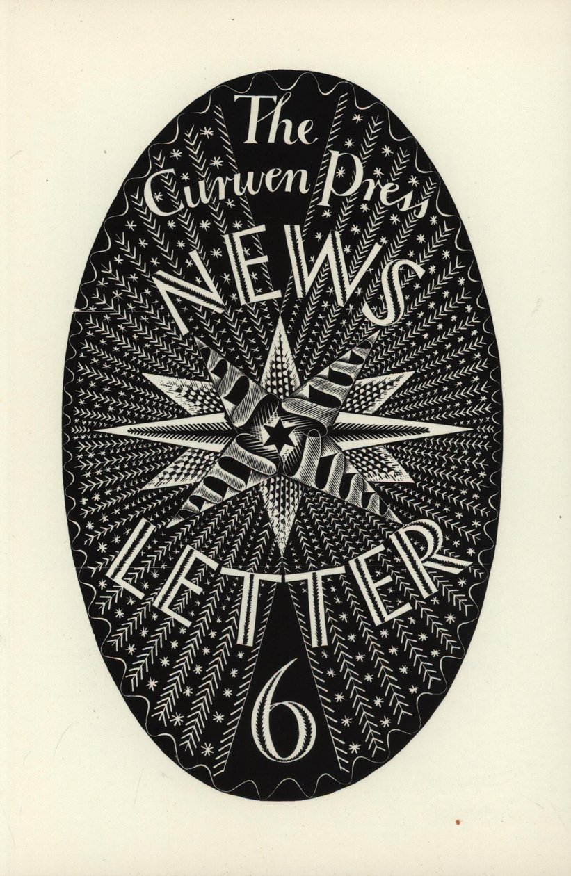 Design for The Curwen Press News-Letter, nummer 6, 1934 (tregravering) av Eric Ravilious