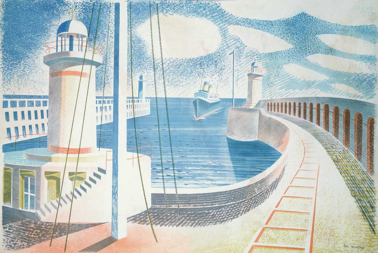 Newhaven havn av Eric Ravilious