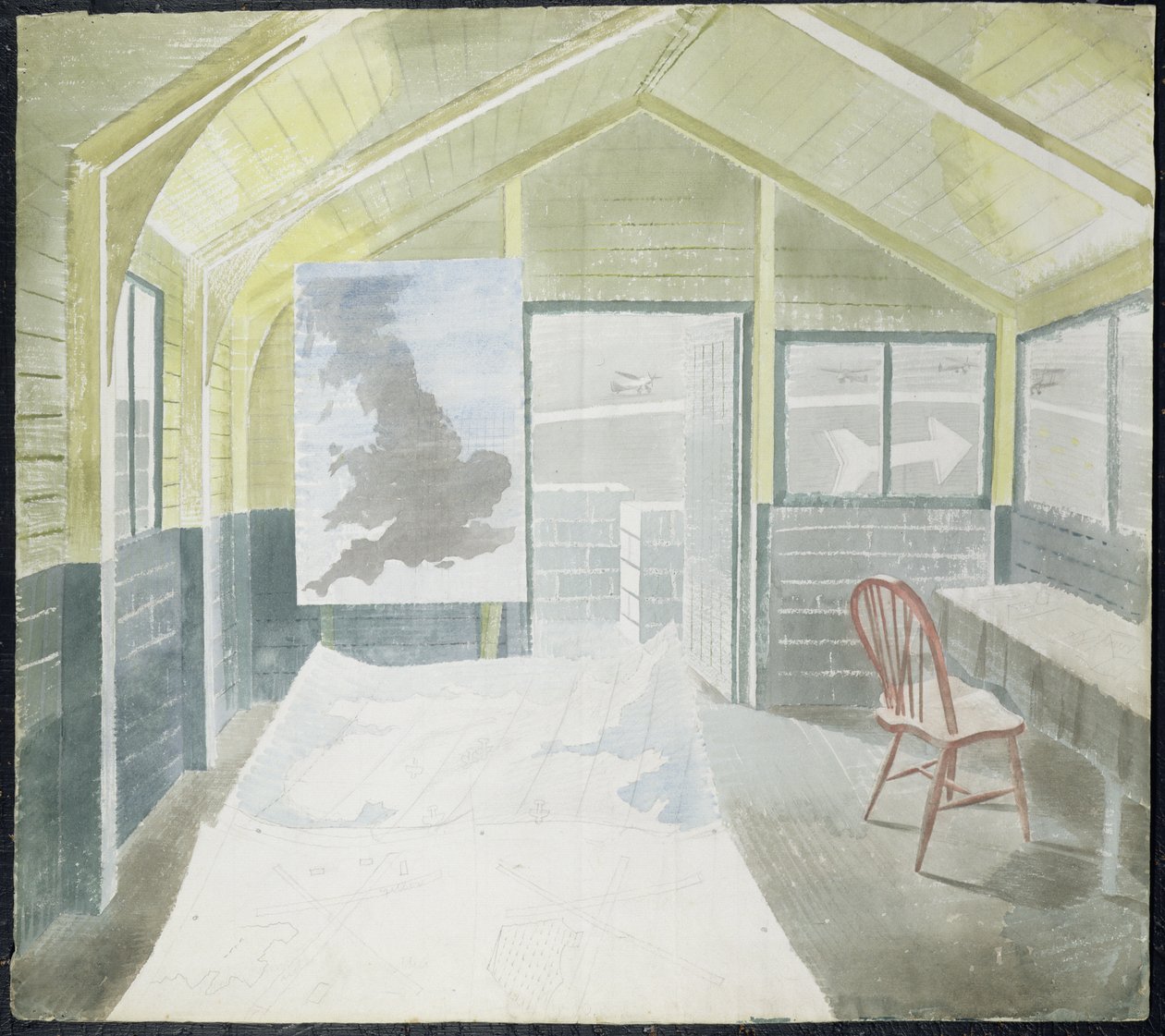 Operasjonsrommet, ca. 1941-42 av Eric Ravilious
