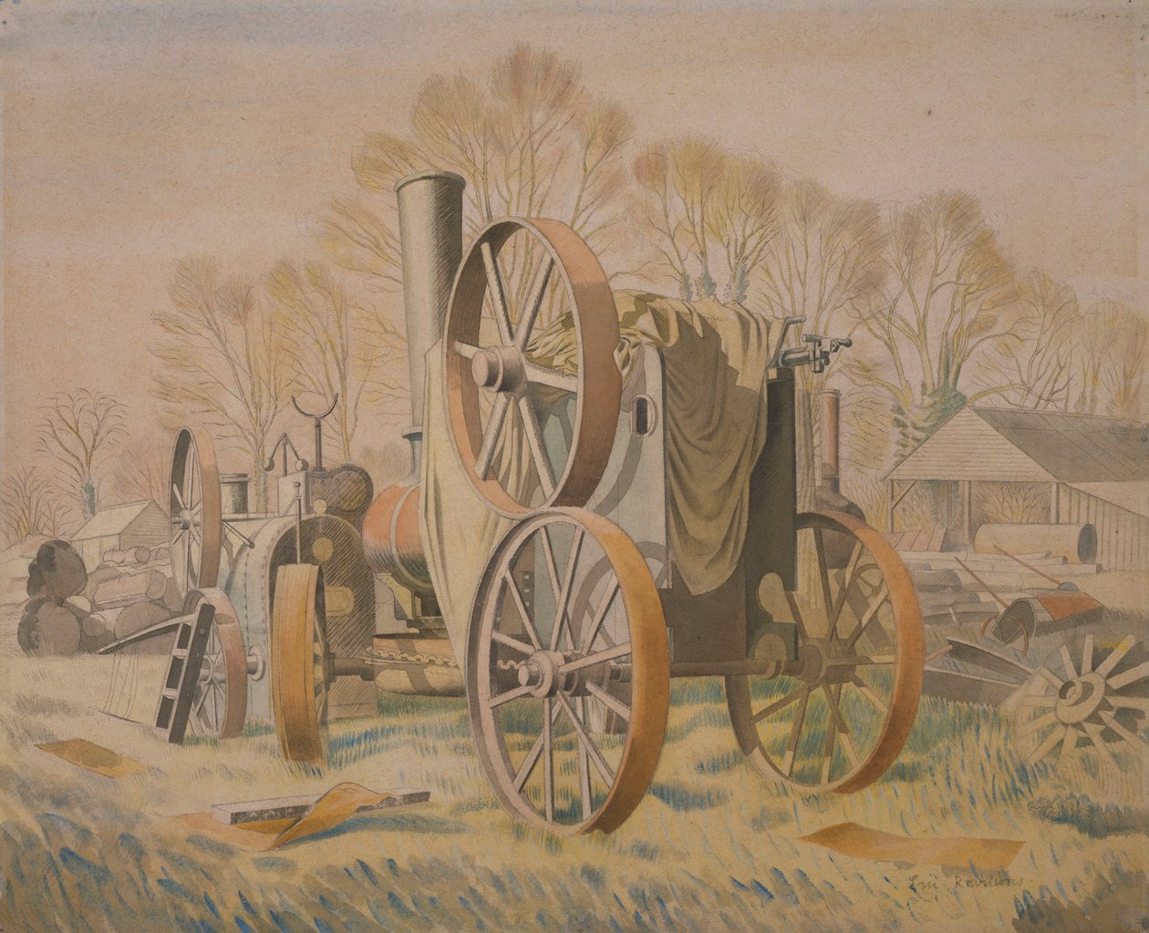 Traktoren, 1933 av Eric Ravilious