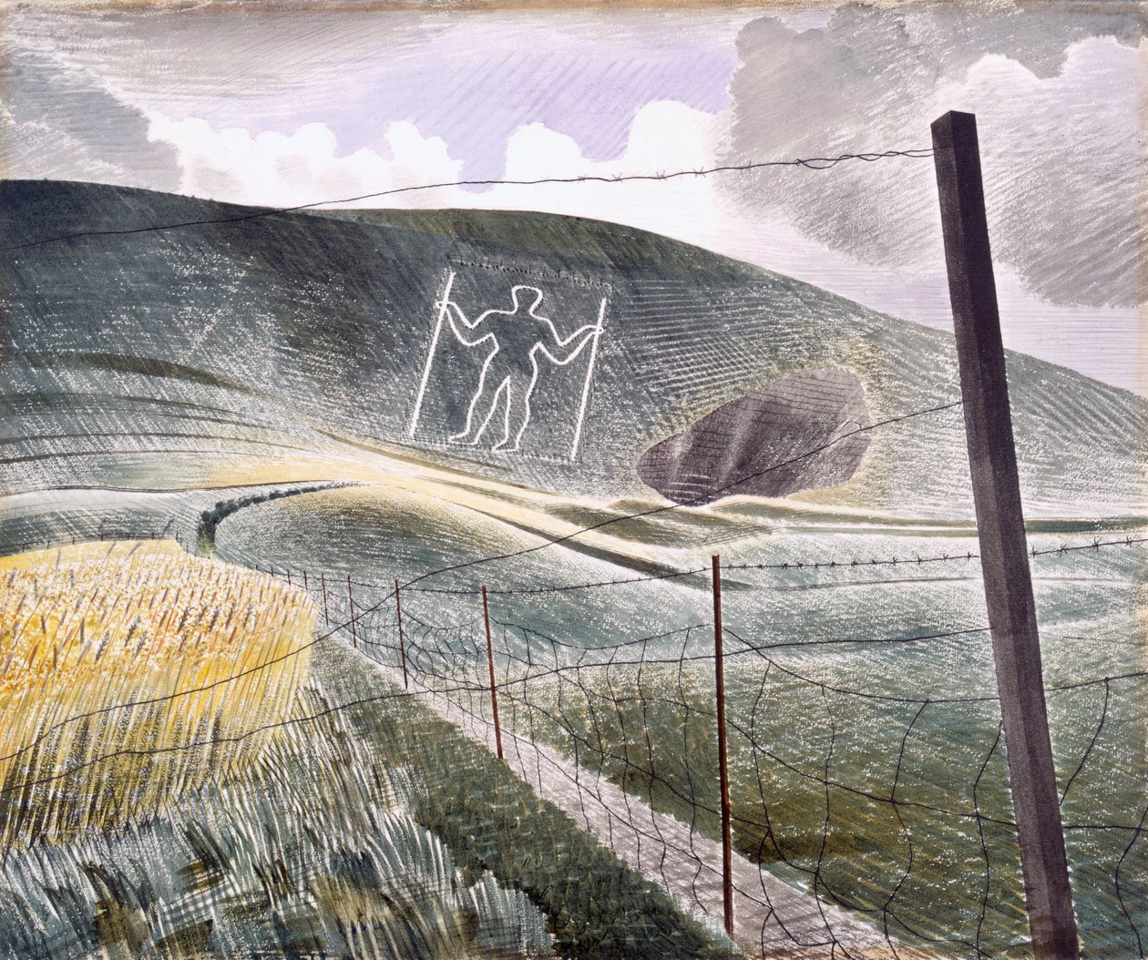 The Long Man of Wilmington, eller The Wilmington Giant, 1903. av Eric Ravillious