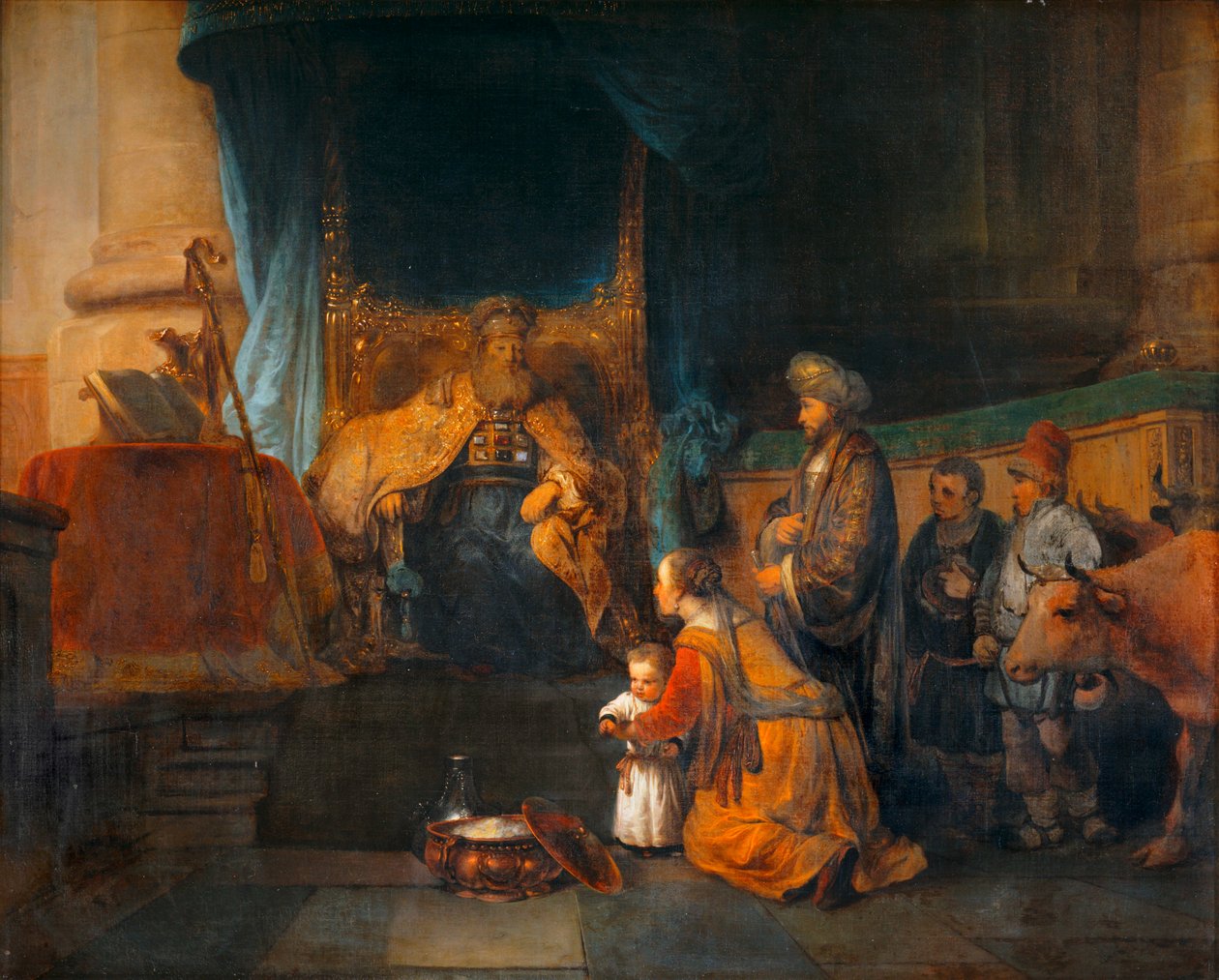 Hanna og mannen hennes Elkana presenterer sønnen Samuel for ypperstepresten Eli - Hanna og mannen hennes Elkana presenterer sønnen Samuel for ypperstepresten Eli av Erich Lessing