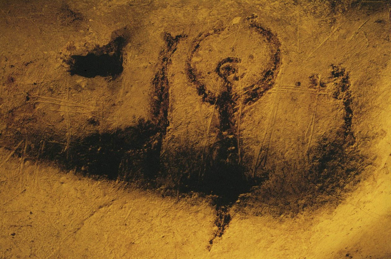 Menneskefigurer og dyr, malt med flaggermusekskrementer av Erich Lessing