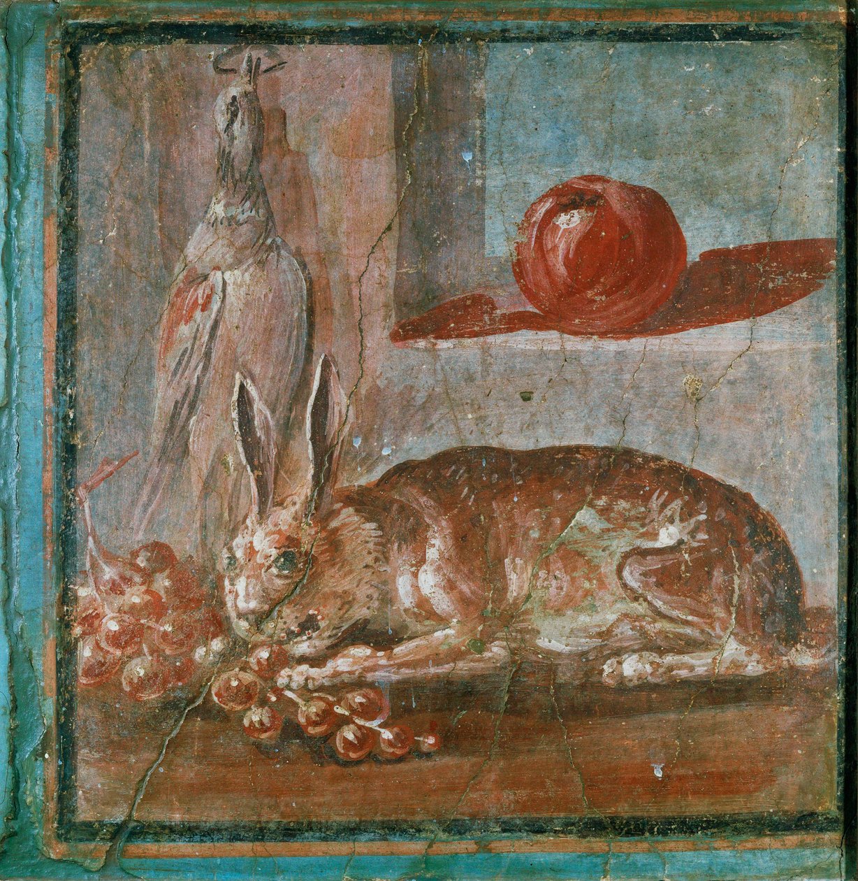 Stilleben med hare og druer av Erich Lessing