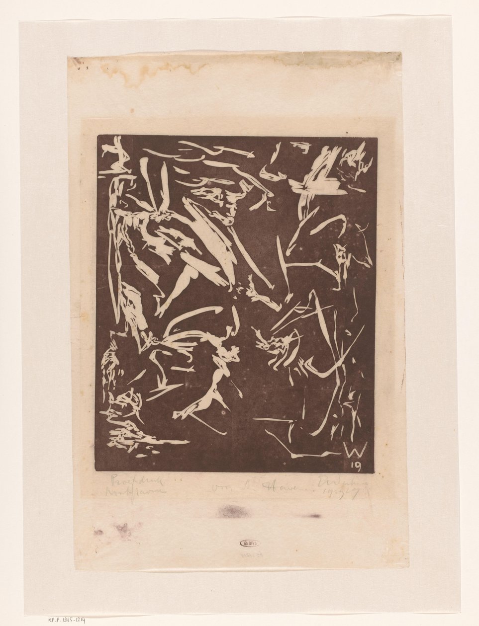 Abstrakt komposisjon av Erich Wichmann (signed by artist)