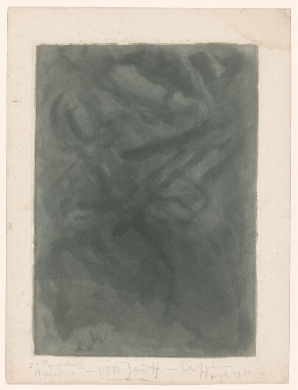Abstraksjonskomposisjon av Erich Wichmann (signed by artist)