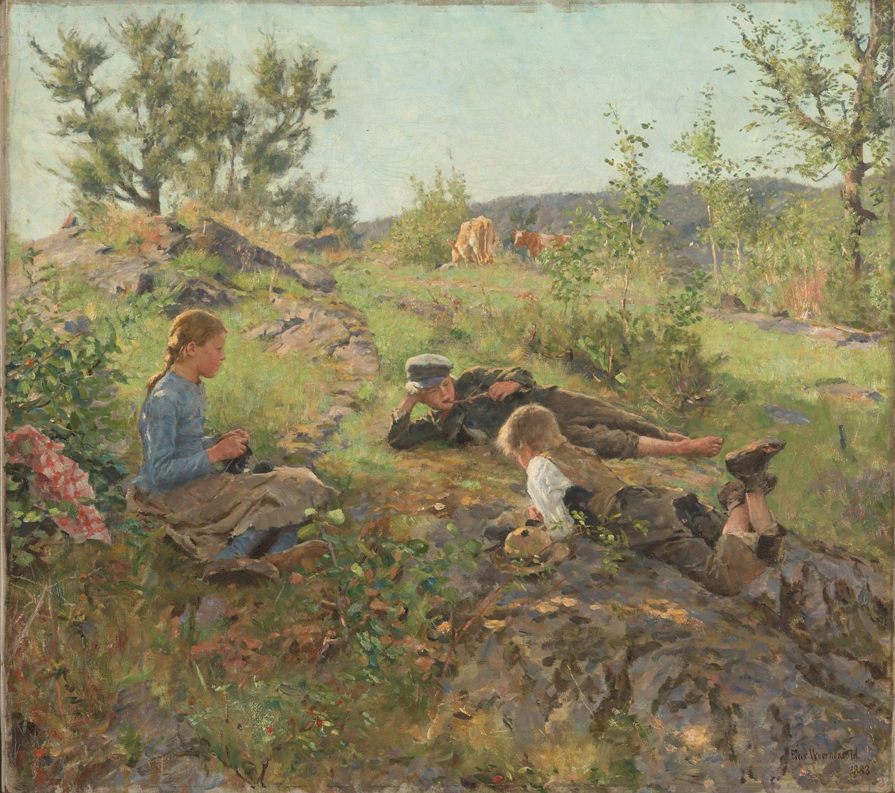 Shepherds, Tatoy, 1883 av Erik Theodor Werenskiold