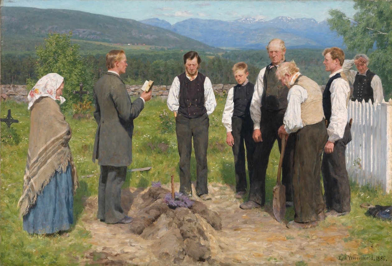 Bondebegravelse av Erik Theodor Werenskiold