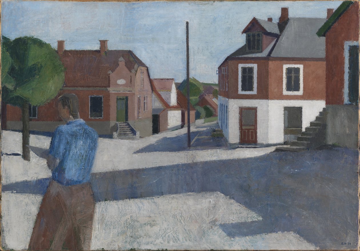 Gate med figur av Erik Raadal