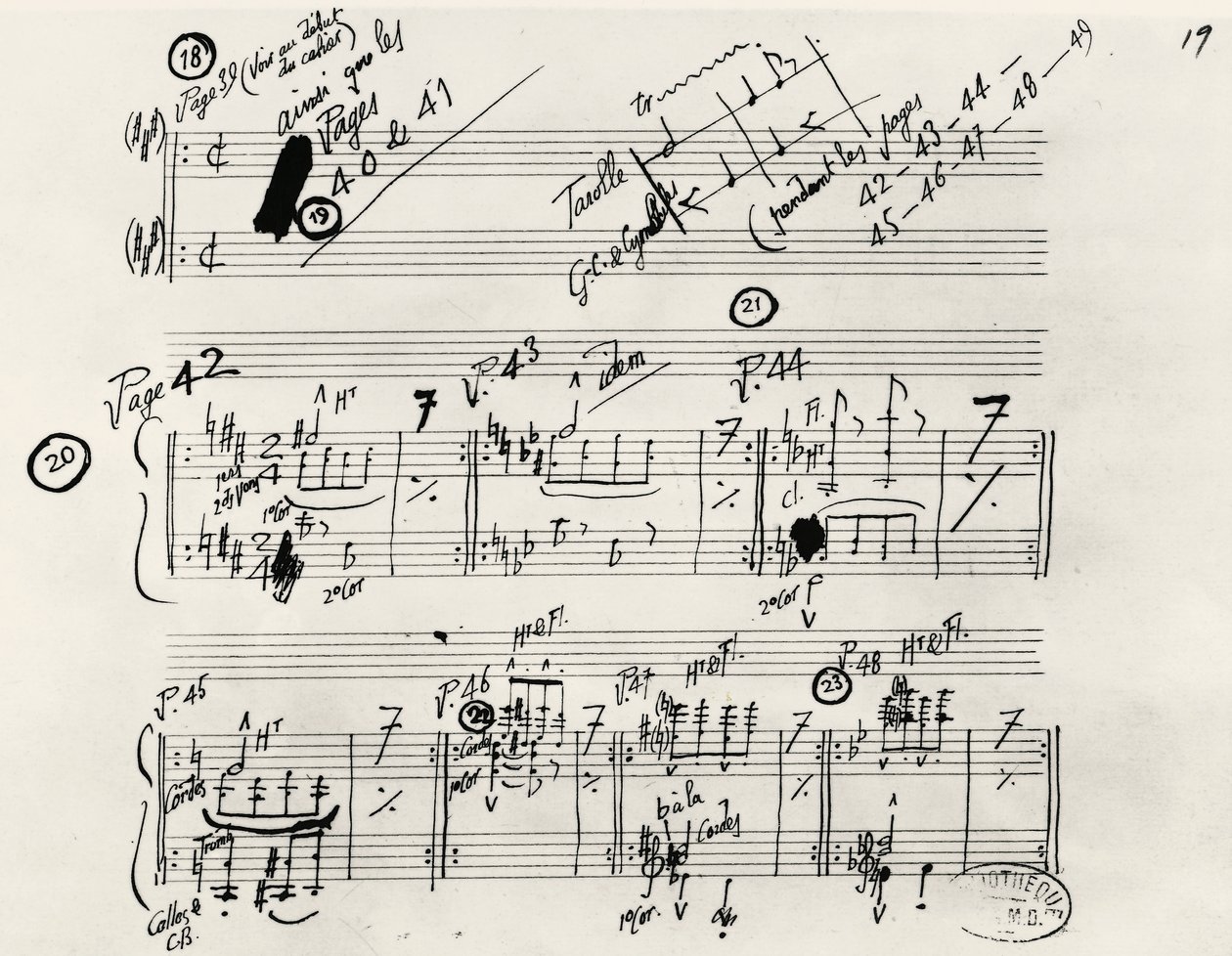 Håndskrevet manuskript av Parade, av Eric Alfred Leslie Satie (1866-1925), Frankrike av Erik Satie